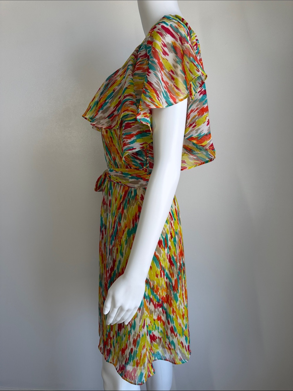 Laundry by Design Multicolor One Shoulder Ruffle Dress Size 4 - Picture 4 of 7